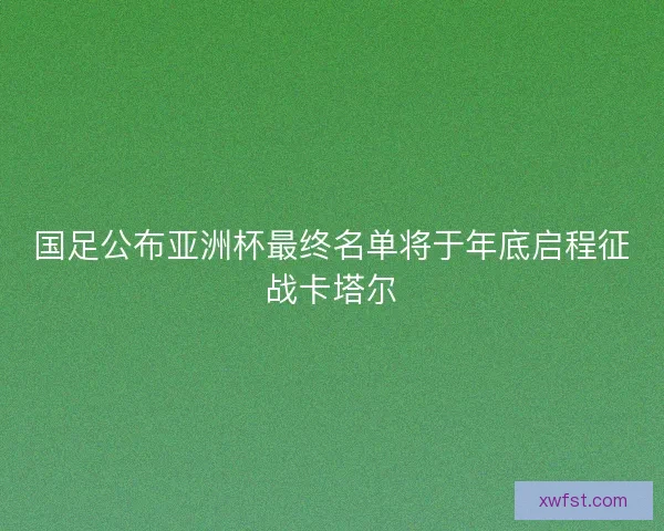 国足公布亚洲杯最终名单将于年底启程征战卡塔尔