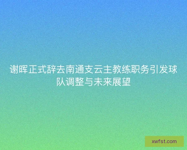 谢晖正式辞去南通支云主教练职务引发球队调整与未来展望
